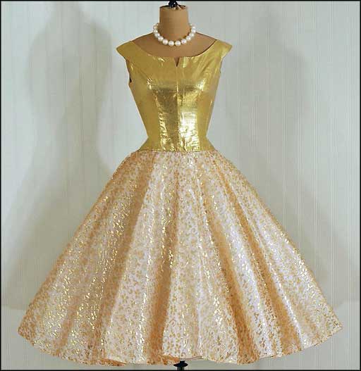 Gold Vintage Dresses 9